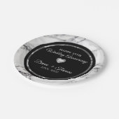 Diamanten Hart op gemarmerd Papieren Bordje (Gekanteld)