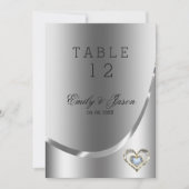 Diamanten Hart Over Zilveren Achtergrond Kaart (Voorkant)