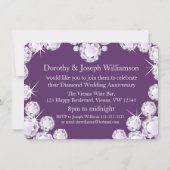 Diamanten hart trouwfoto 60 jaar feest uitnodiging (Achterkant)