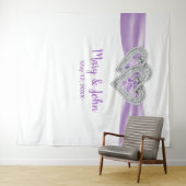 Diamanten Hartjes Paars Lint Trouw Achtergrond Wandkleed (In Situ (horizontaal))