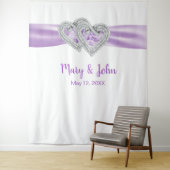 Diamanten Hartjes Paars Lint Trouw Achtergrond Wandkleed (In situ)