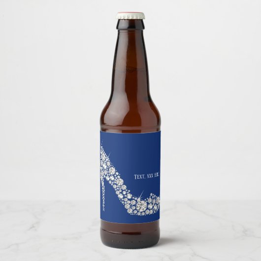 diamanten hoge hakken glitter elegant bier etiket (Voorkant)