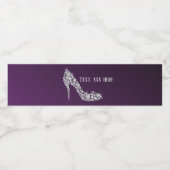 diamanten hoge hakken glitter elegant waterfles etiket (Enkel label)