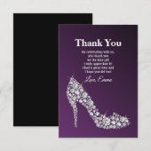 diamanten hoge hakken paarse elegant dank je credi kaart (Voorkant / Achterkant)