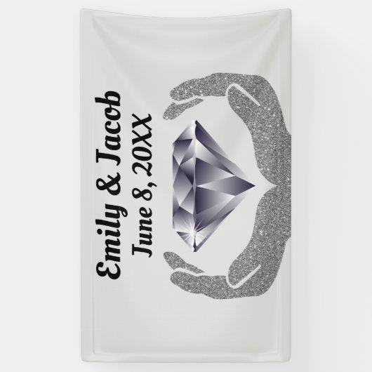 Diamanten Huwelijk Spandoek (Verticaal)