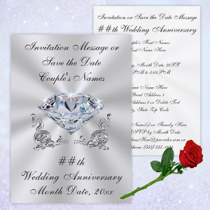 Diamanten Huwelijksjubileum Uitnodigingen of Save