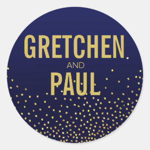 Diamanten in de hemel gunst   marine ronde sticker