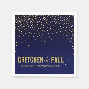 Diamanten in de lucht Cocktail Party   Navy Blauw Servet