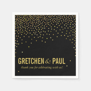 Diamanten in de lucht Cocktail Party   zwart Servet
