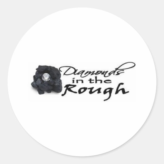 Diamanten in de ruwe ronde sticker (Voorkant)