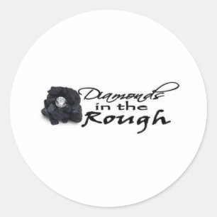 Diamanten in de ruwe ronde sticker