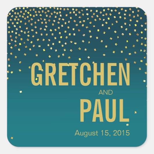 Diamanten in het Sky Favor Decal | turquoise Vierkante Sticker (Voorkant)