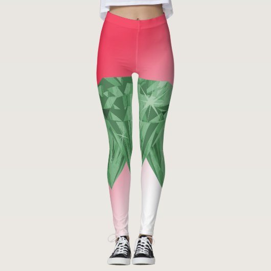 Diamanten in Pere Kerstmis Leggings (Voorkant)