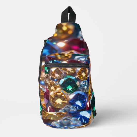 Diamanten in vele kleuren sling bag (Voorkant)