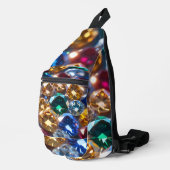 Diamanten in vele kleuren sling bag (Rechterhoek)