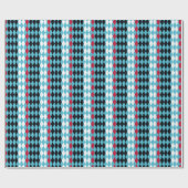 Diamanten in zwart, rood, wit en turquoise Mod Cadeaupapier (Vlak)