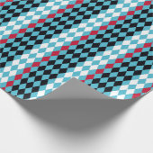 Diamanten in zwart, rood, wit en turquoise Mod Cadeaupapier (Hoek)