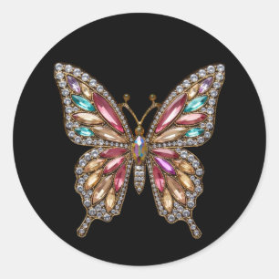 Diamanten Jeweled Rhinestone Butterfly Ronde Sticker