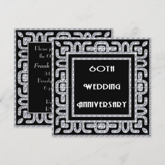 Diamanten Jubileum 60ste Huwelijksverjaardag Kaart (Voorkant / Achterkant)