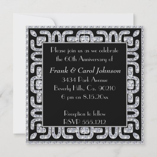 Diamanten Jubileum 60ste Huwelijksverjaardag Kaart (Achterkant)