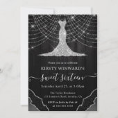 Diamanten jurk & bokeh slingerlichten Sweet 16 Kaart (Voorkant)