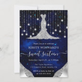 Diamanten jurk & Bokeh slingerlichten Sweet 16 Kaart (Voorkant)