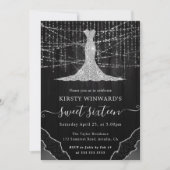 Diamanten jurk & bokeh snoer verlichting Sweet 16 Kaart (Voorkant)