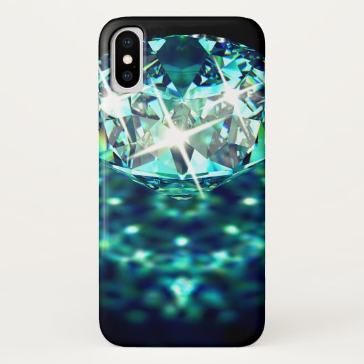 Diamanten juweeltje sprankelend elegant zwart turq Case-Mate iPhone case (Achterkant)