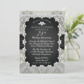 Diamanten | Kant 75e trouwdagjubileum Kaart (Staand voorkant)