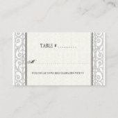 Diamanten & Kant, Monogram Trouwtafel Zitplaatsen Plaatskaartje (Achterkant)