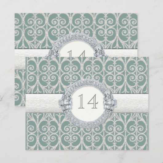 Diamanten & Kant, Tafel Zitting Nummer Kaart Weddi (Voorkant / Achterkant)