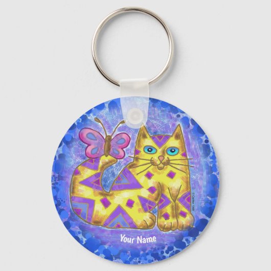 diamanten katten sleutelhanger (Voorkant)