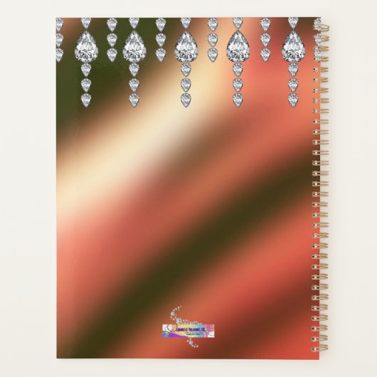 Diamanten Koper Satijn Custom Planner (Achterkant)