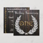 Diamanten Laurel & Goud 1e trouwdag Kaart (Voorkant / Achterkant)