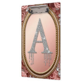 Diamanten Letter A Monogram in Gouden Frame met Ro Klembord (Links)