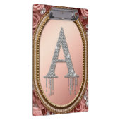 Diamanten Letter A Monogram in Gouden Frame met Ro Klembord (Rechts)