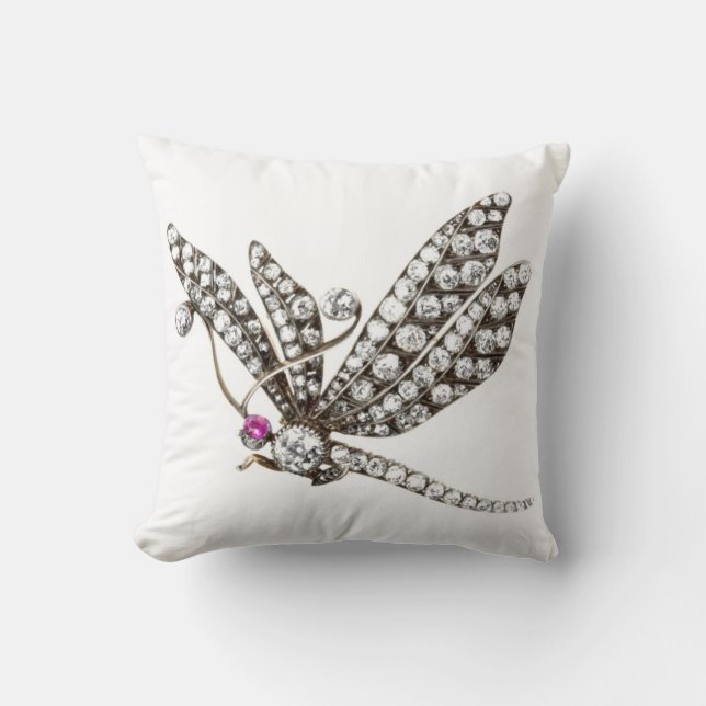 Diamanten Libelle SOFA BLING Sieraden Kussen (Voorkant)