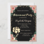 Diamanten Lijst, ballonnen, Floral Retirement Part Kaart (Voorkant)