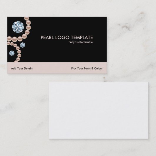 Diamanten Logo Strass & Parels Visitekaartje (Voorkant / Achterkant)