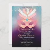 diamanten, Masque, lichten, Masquerad Quinceañera Kaart (Voorkant)