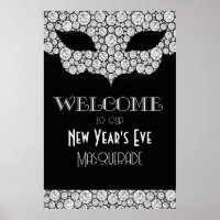 Diamanten Masquerade Nieuwjaars Welkomstbord