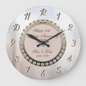 Diamanten Metallic 25e trouwdag Grote Klok (Voorkant)