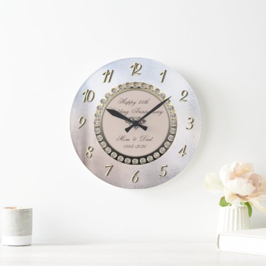 Diamanten Metallic 25e trouwdag Grote Klok (Huis)