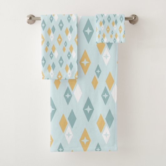 Diamanten Midden eeuw modern atoompatroon Bad Handdoek (Insitu)