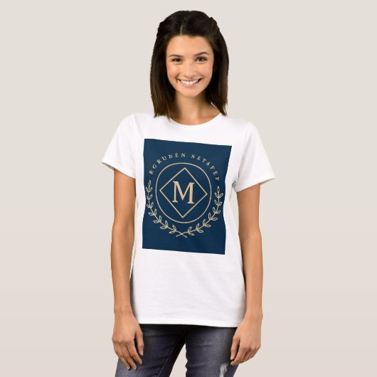 Diamanten Monogram Cirkel T-shirt (Voorkant volledig)