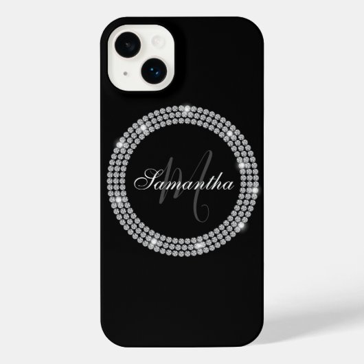 Diamanten Monogram iPhone Hoesje (Achterkant)
