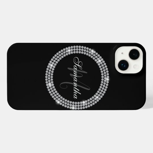 Diamanten Monogram iPhone Hoesje (Achterkant horizontaal)