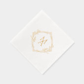 Diamanten Monogram Met Bloemen Servetten (Rechts)