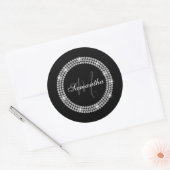 Diamanten Monogram Ronde Sticker (Envelop)