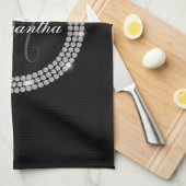 Diamanten Monogram Theedoek (Quarter Fold)